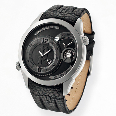 Product Ανδρικό Ρολόι Police R1451233001 (48mm) Δερμάτινο Λουράκι Μαύρο base image
