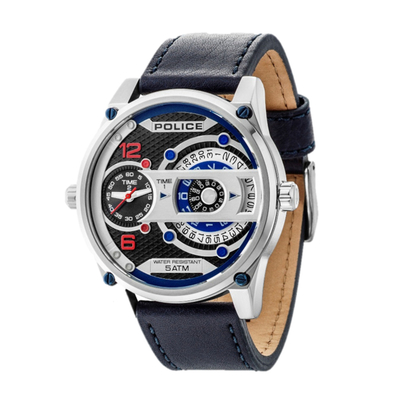 Product Ανδρικό Ρολόι Police R1451279001 (55mm) Δερμάτινο Λουράκι Μαύρο base image