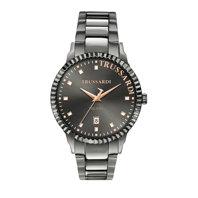 Product Ανδρικό Ρολόι Trussardi R2453141003 (43mm) Μεταλλικό Μπρασελέ Ασημί base image