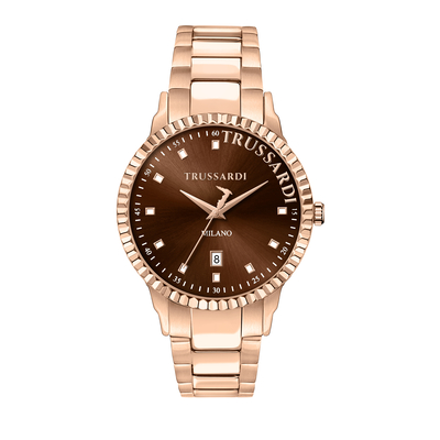 Product Ανδρικό Ρολόι Trussardi R2453141008 (43mm) Μεταλλικό Μπρασελέ Ροζ base image