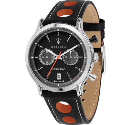 Product Ανδρικό Ρολόι Maserati R8851138003 (42mm) Δερμάτινο Λουράκι Μαύρο, Καφέ base image