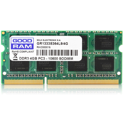 Product Μνήμη RAM Φορητού DDR3 4GB PC1600 CL11 SR GoodRam base image