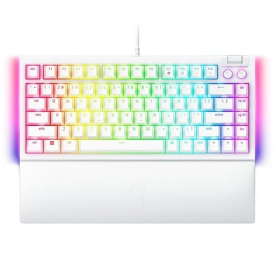 Product Πληκτρολόγιο Ενσύρματο Razer BLACKWIDOW V4 75% White - Mechanical RGB Gaming - Hot-Swappable - Orange Tactile base image