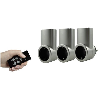 Product Smart Socket Radio Socket Set silver 3+1 2300W 0085010703 base image