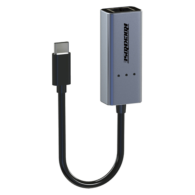 Product Αντάπτορας Δικτύου USB Rockrose Type-C σε Ethernet Infinity E, μεταλλικό, γκρι base image