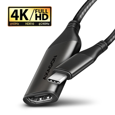 Product Αντάπτορας USB Axagon Type-C Αρσενικό σε HDMI Θηλυκό 4K@60HZ 25cm Μαύρος RVC-HI2M base image