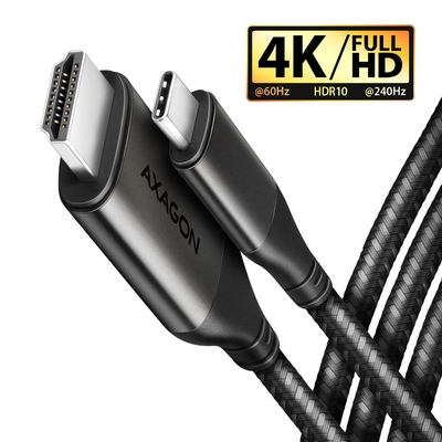 Product Καλώδιο USB Axagon Type-C Αρσενικό σε HDMI 2.0 Θηλυκό 4K/60Hz Aluminum, 1,8m RVC-HI2MC base image