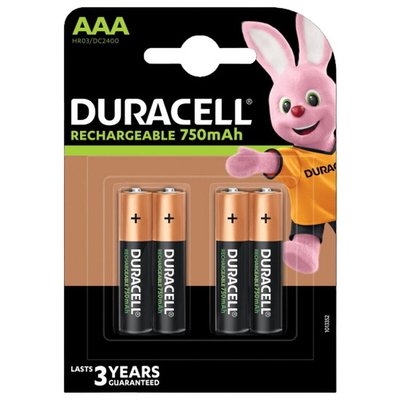 Product Επαναφορτιζόμενες Μπαταρίες Duracell LR03 750 mAh base image