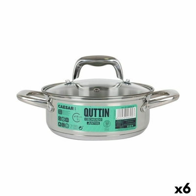 Product Κατσαρόλα με Γυάλινο Καπάκι Quttin Caesar Ασημί ? 18 x 7 cm (x6) base image