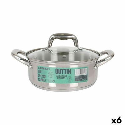 Product Κατσαρόλα με Γυάλινο Καπάκι Quttin Caesar Ασημί ? 20 x 8 cm (x6) base image