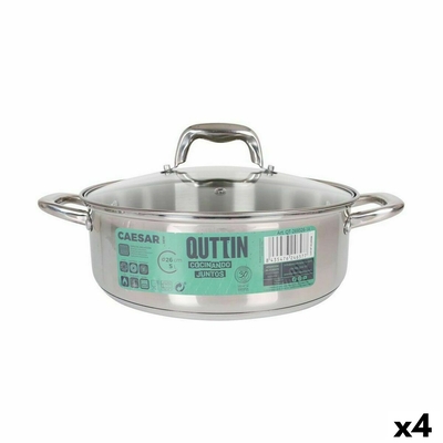 Product Κατσαρόλα με Γυάλινο Καπάκι Quttin Caesar Ασημί ? 26 x 9 cm (4 Μονάδες) base image