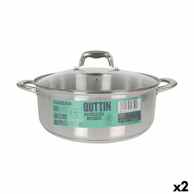 Product Κατσαρόλα με Γυάλινο Καπάκι Quttin Caesar Ασημί ? 30 x 11,5 cm (x2) base image