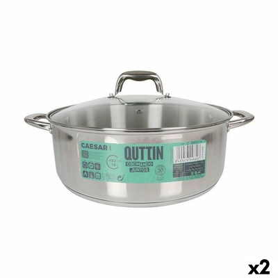 Product Κατσαρόλα με Γυάλινο Καπάκι Quttin Caesar Ασημί ? 32 x 12,5 cm (x2) base image