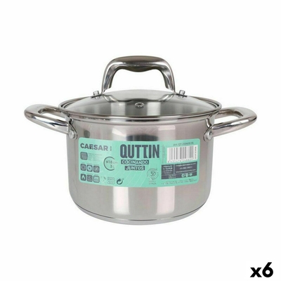 Product Κατσαρόλα με Γυάλινο Καπάκι Quttin Caesar Ασημί ? 18 x 12,5 cm (x6) base image