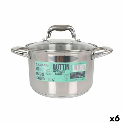 Product Κατσαρόλα με Γυάλινο Καπάκι Quttin Caesar Ασημί ? 20 x 13,5 cm (x6) base image