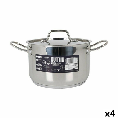 Product Κατσαρόλα με Καπάκι Quttin Hotel Ασημί ? 20 x 13 cm (4 Μονάδες) base image