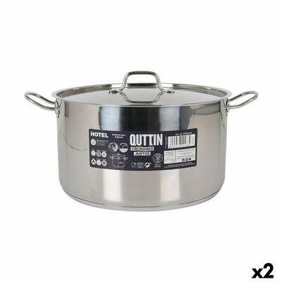 Product Κατσαρόλα με Καπάκι Quttin Hotel Ασημί ? 32 x 18 cm (x2) base image