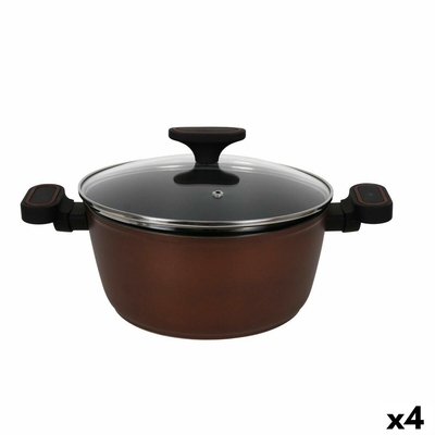 Product Κατσαρόλα με Γυάλινο Καπάκι Quttin Sahara Σφυρηλατημένη Καφέ 34 x 21 x 11 cm (4 Μονάδες) base image