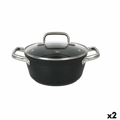 Product Κατσαρόλα με Γυάλινο Καπάκι Quttin Spiral Σφυρηλατημένο Αλουμίνιο ? 20 cm (x2) base image