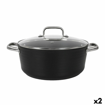 Product Κατσαρόλα με Γυάλινο Καπάκι Quttin Spiral ? 28 cm Σφυρηλατημένο Αλουμίνιο (x2) base image