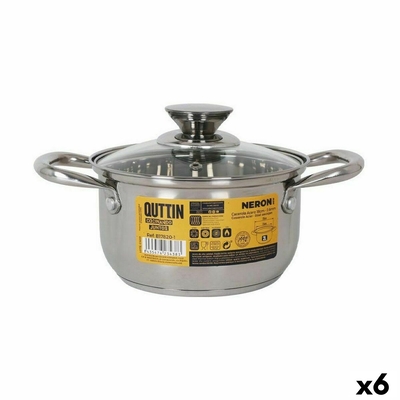 Product Κατσαρόλα με Γυάλινο Καπάκι Quttin New Neron Ασημί 26 x 18 x 10 cm (x6) base image