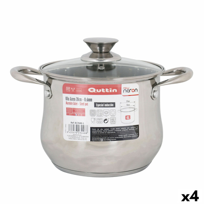 Product Κατσαρόλα με Γυάλινο Καπάκι Quttin New neron Χάλυβας 19,5 x 15,3 cm (4 Μονάδες) base image