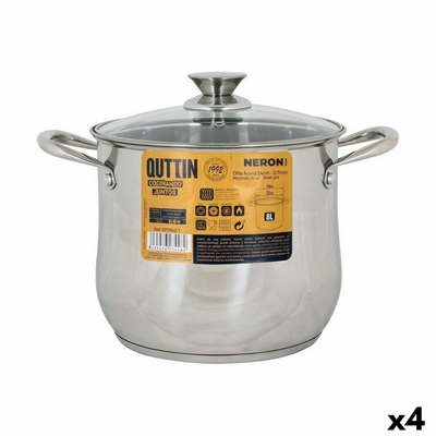 Product Κατσαρόλα με Γυάλινο Καπάκι Quttin New Neron Ασημί 23,8 x 19,3 cm (4 Μονάδες) base image