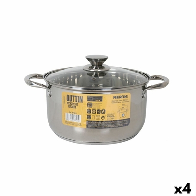 Product Κατσαρόλα με Γυάλινο Καπάκι Quttin New neron Ασημί 10 L (4 Μονάδες) base image