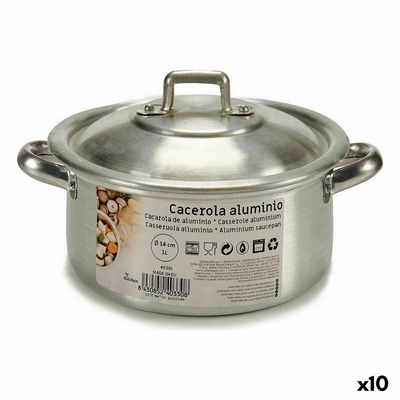 Product Κατσαρόλα με Καπάκι ? 14 cm Ασημί Αλουμίνιο 1 L (x10) base image