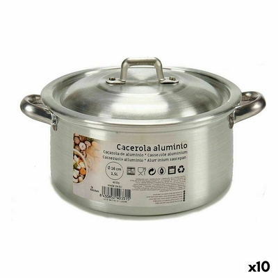 Product Κατσαρόλα με Καπάκι Ασημί Αλουμίνιου 1,5 L 18 x 10 x 23,5 cm (x10) base image