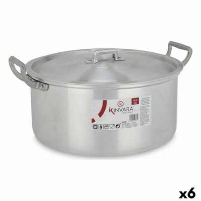 Product Κατσαρόλα με Καπάκι Ασημί Αλουμίνιου 6,5 L 35 x 16 x 28 cm (x6) base image