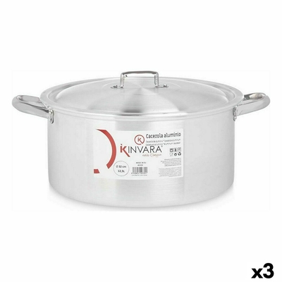 Product Κατσαρόλα με Καπάκι Ασημί Αλουμίνιου 12,5 L (x3) base image