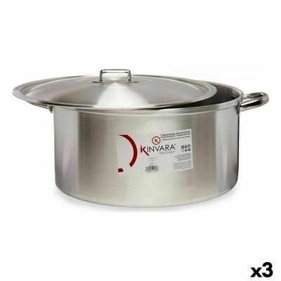 Product Κατσαρόλα με Καπάκι Ασημί Αλουμίνιου 53 x 24 x 43 cm (x3) base image