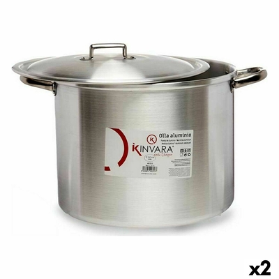 Product Κατσαρόλα με Καπάκι Ασημί Αλουμίνιου 44 x 30 x 35 cm (x2) base image