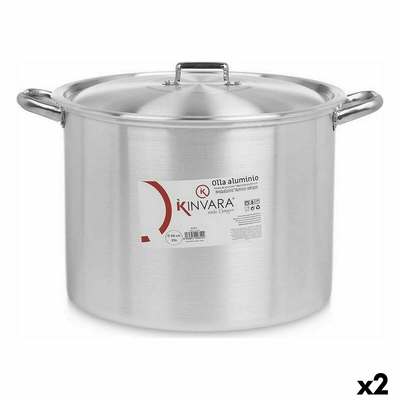 Product Κατσαρόλα με Καπάκι ? 34 cm Ασημί Αλουμίνιου (x2) base image