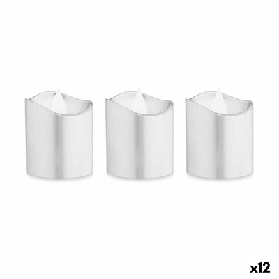 Product Σετ Kεριών LED Ασημί 3,7 x 3,7 x 5 cm (12 Μονάδες) base image