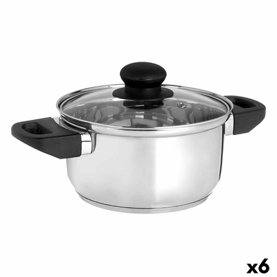 Product Κατσαρόλα με Γυάλινο Καπάκι Ασημί 1,8 L 28 x 9 x 18 cm (x6) base image