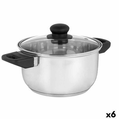 Product Κατσαρόλα με Γυάλινο Καπάκι Ασημί 2,5 L 31 x 10,5 x 20 cm (x6) base image