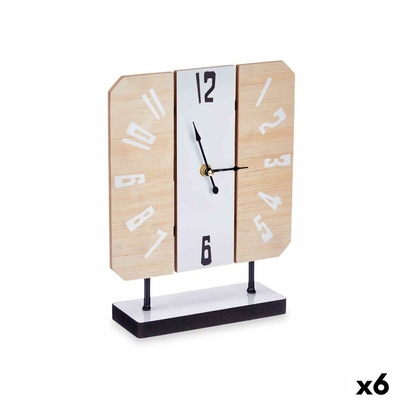 Product Επιτραπέζιο Ρολόι Λευκό Ξύλο 22 x 28 x 7 cm (x6) base image