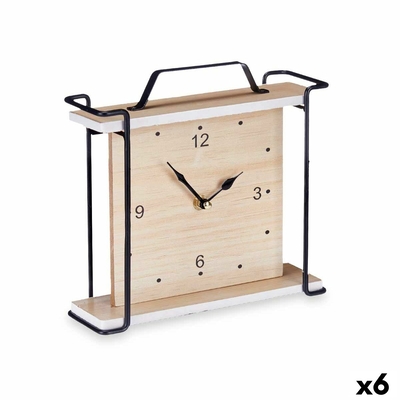 Product Επιτραπέζιο Ρολόι Μαύρο Ξύλο 23 x 21 x 7 cm (x6) base image
