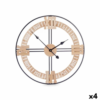 Product Ρολόι Τοίχου Μαύρο Ξύλο 60 x 60 x 5 cm (4 Μονάδες) base image