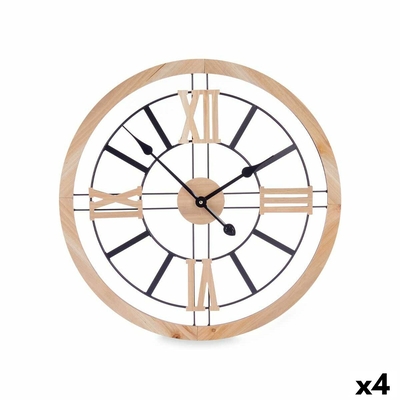Product Ρολόι Τοίχου Μαύρο Ξύλο 60 x 60 x 4,5 cm (4 Μονάδες) base image