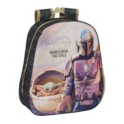 Product Παιδική Τσάντα 3D The Mandalorian Μαύρο Μπεζ 27 x 33 x 10 cm base image