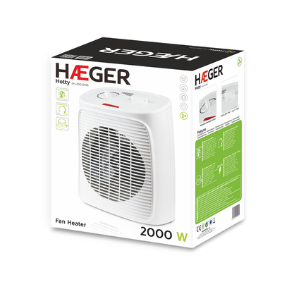 Product Φορητό Αερόθερμο Haeger Hotty Λευκό 2000 W base image