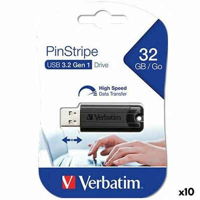 Product USB Stick Verbatim Pinstripe Μαύρο 32 GB base image