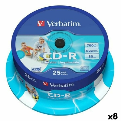 Product CD-R Verbatim 25 Τεμάχια 700 MB 50 MB/s (8 Μονάδες) base image