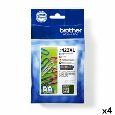 Product Αυθεντικό Μελάνι Brother LC422XL Μαύρο/Κυανό/Ματζέντα/Κίτρινο (4 Μονάδες) base image