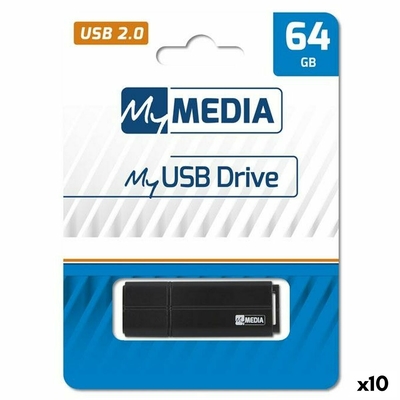Product USB Flash MyMedia Μαύρο 64 GB (x10) base image