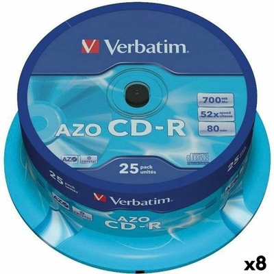 Product CD-R Verbatim Azo 700 MB 52x 25 Τεμάχια (8 Μονάδες)  base image