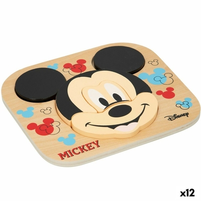 Product Ξύλινο Παιδικό Παζλ DISNEY Mickey Mouse + 12 Μηνών 6 Τεμάχια (12 Μονάδες) base image